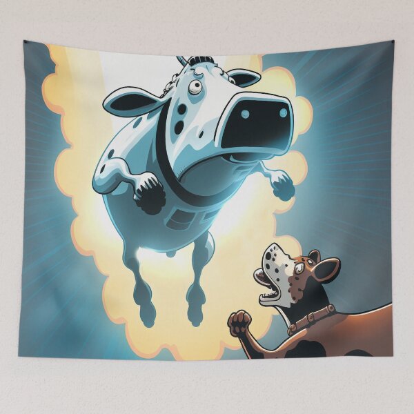 Item preview, Cow Gets Taken - ALIENS and COWS - UFO humor - Comic Style  designed and sold by CleverCulture.