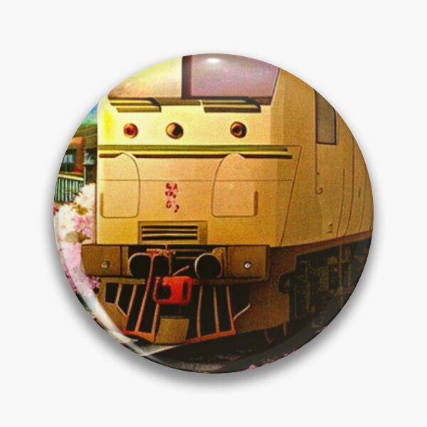 Item preview, train parked next to pink cherry trees anime scenery designed and sold by hedoniism-shop.