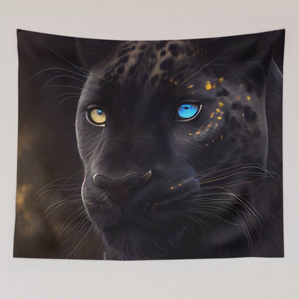 Item preview, Elusive Majesty: The Rare Beauty of the Blue-Eyed Black Panther" designed and sold by PosterManiaRo.