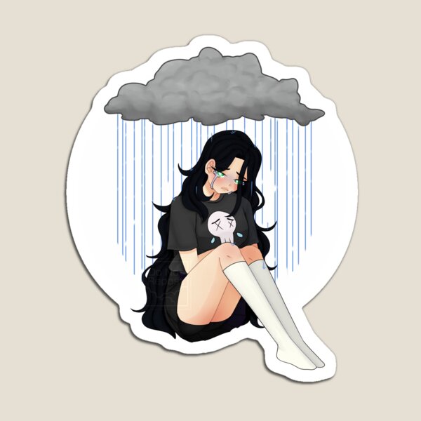 Anime Girl Sad Magnet for Sale by InsecurePuppet