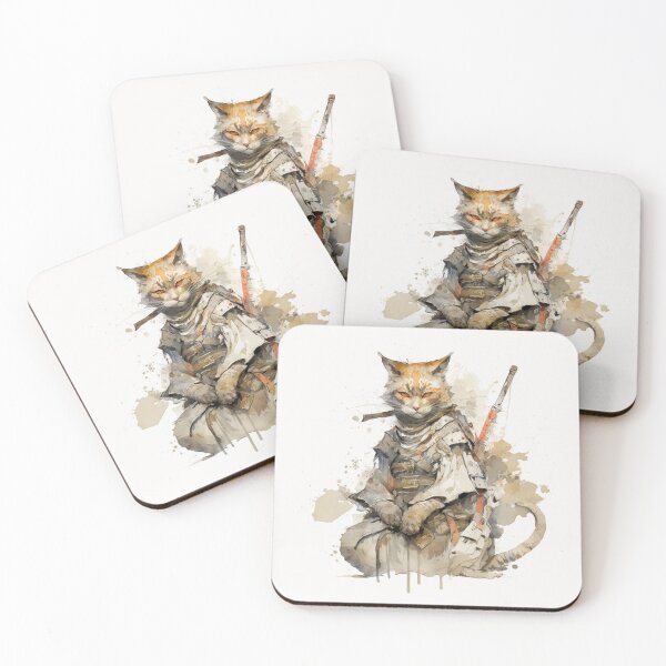 Item preview, Samurai Cat Design 5 designed and sold by PrintedBeat.