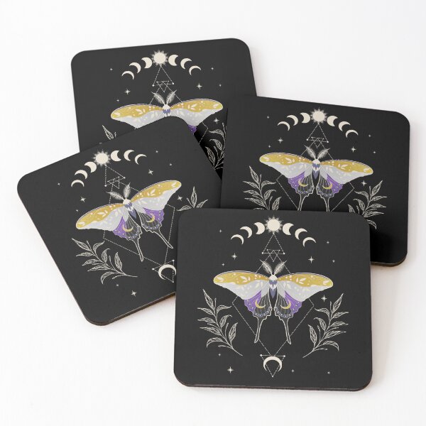Item preview, Nonbinary Luna Moth Celestial Cottagecore LGBT Pride Flag designed and sold by Clara Hollins.