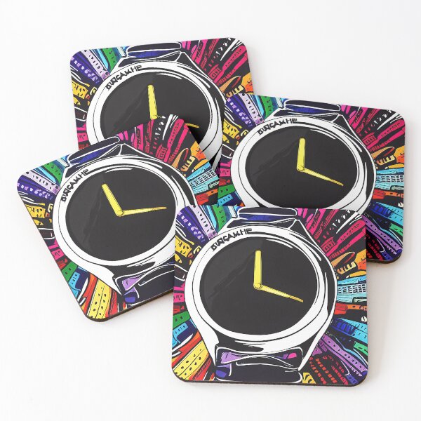 Item preview, Colored watch with gold hands, square format designed and sold by Flairh-Art.
