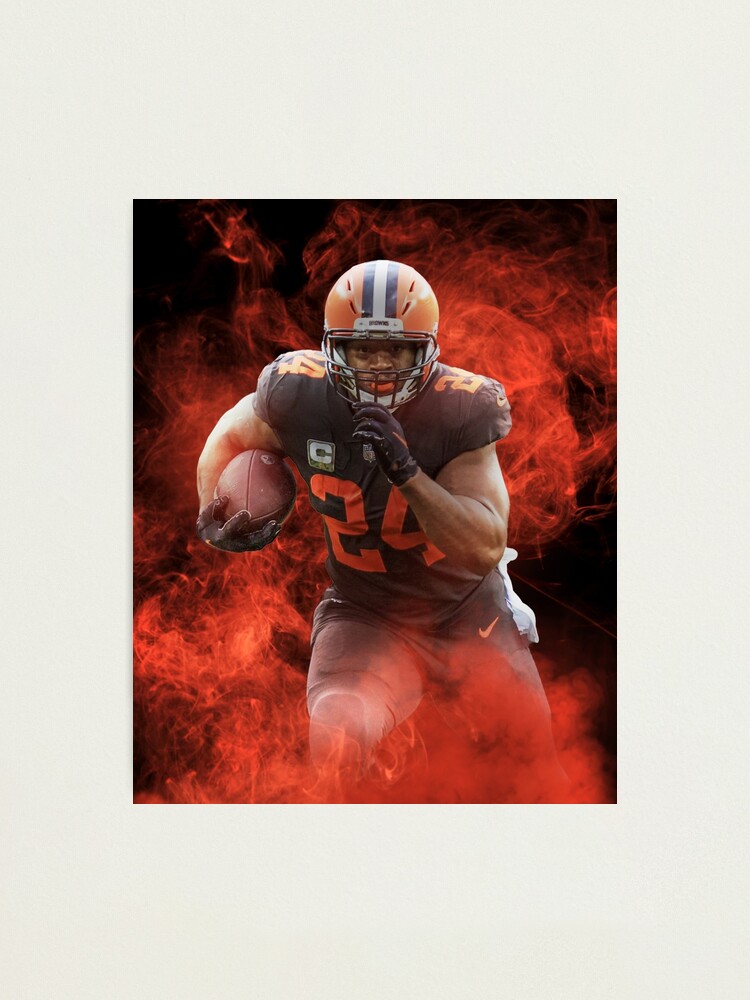 Nick Chubb football Paper Poster Browns 5 - Nick Chubb - Posters