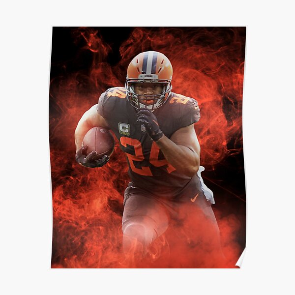 Nick Chubb #24 Cleveland Browns Poster Canvas Poster Canvas, 49% OFF