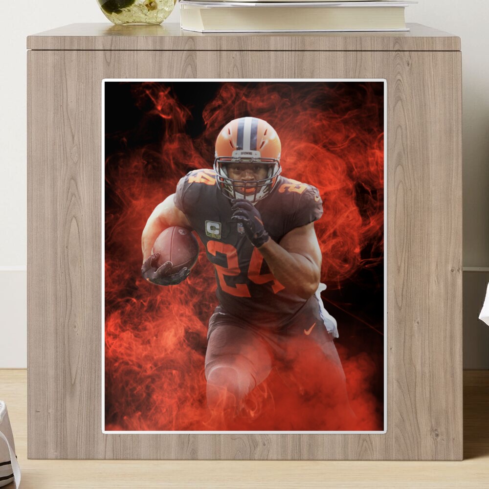 Nick Chubb Cleveland Sports Art Sticker for Sale by JRoseGraphics