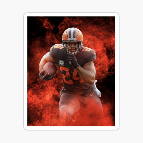 Nick Chubb Cleveland Sports Art Sticker for Sale by JRoseGraphics