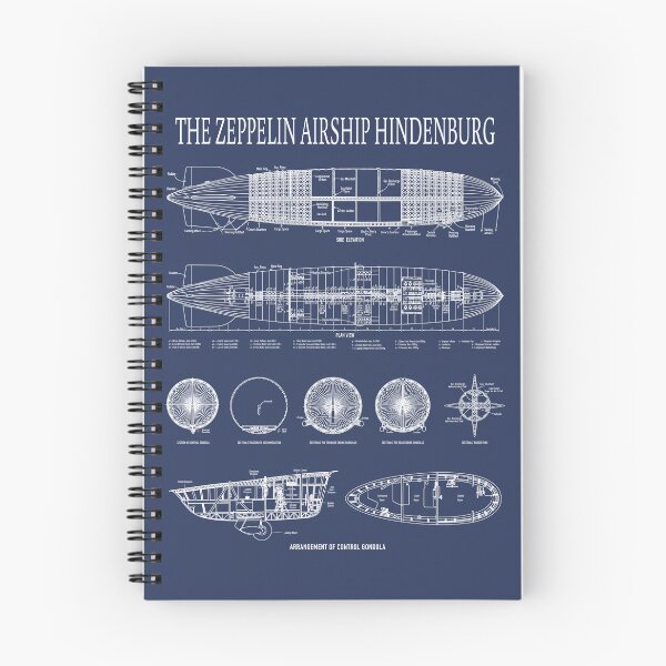 Item preview, Hindenburg German Zeppelin Airship Detailed Blueprint Diagrams Gift designed and sold by Maljonic.