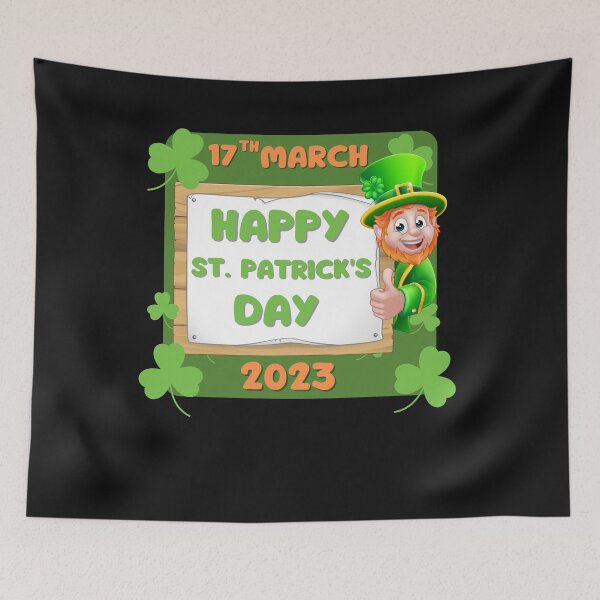 Artikelvorschau, St. Patricks Day 17. März 2023 Clover Heart Leprechaun Happy St. Patrick's Day entworfen und verkauft von FreeMind-Design.