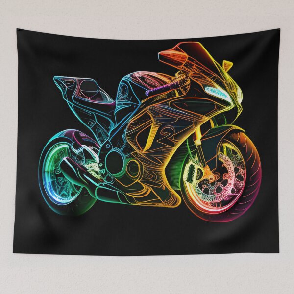 Item preview, Cyberpunk Neon Colorful Futuristic Superbike designed and sold by beluxe.