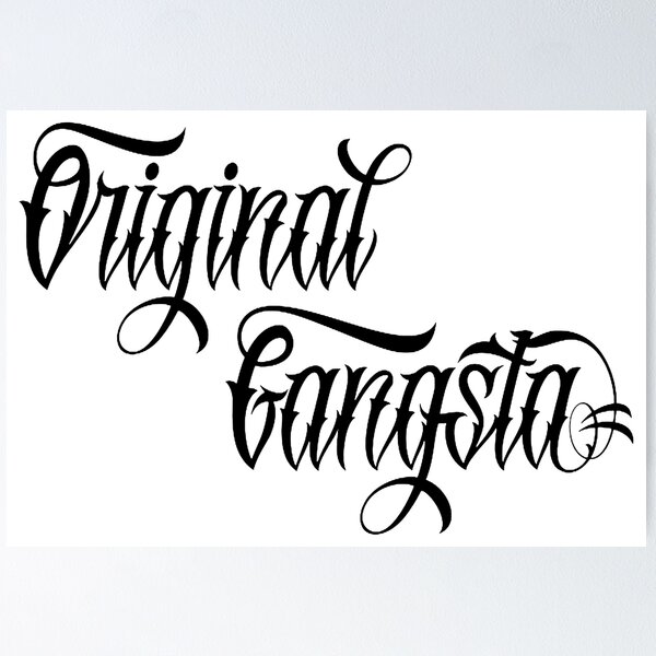 OG Original Gangster (handwriting cursive letters)' Sticker