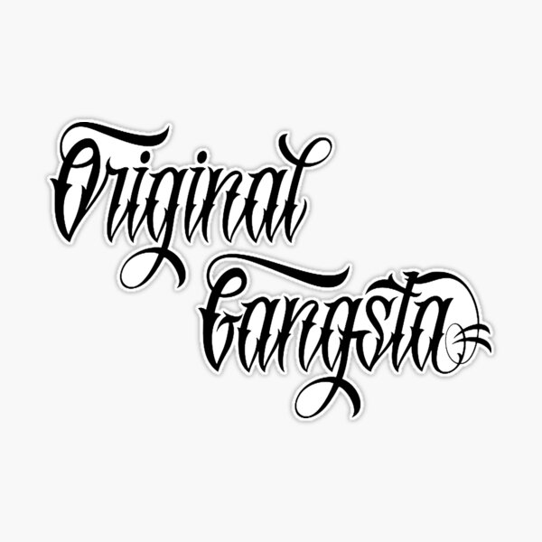 OG Original Gangster (handwriting cursive letters)' Sticker