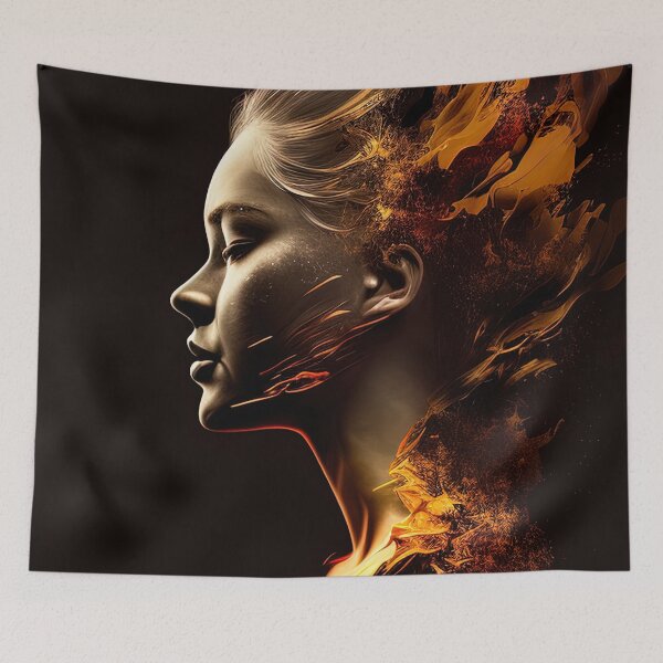 Item preview, Female side head profile orange paint designed and sold by RK - Shop.