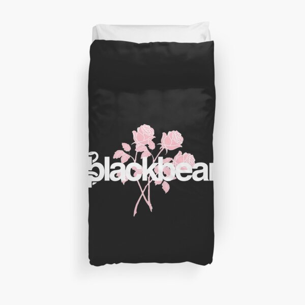 Blackbear w Pink rose design Duvet Cover