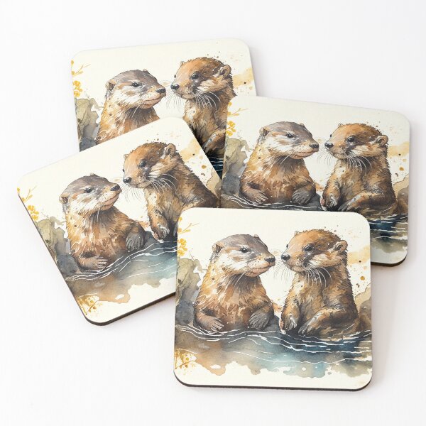 Item preview, Otterly Adorable: Playful Otter Watercolor Art designed and sold by ThreadofHonor.