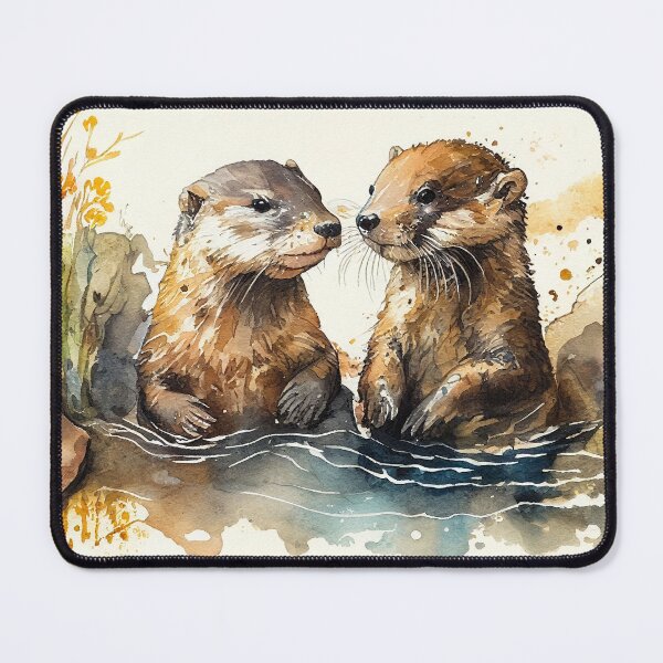 Item preview, Otterly Adorable: Playful Otter Watercolor Art designed and sold by ThreadofHonor.