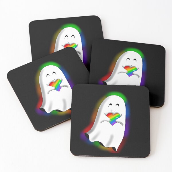 Item preview, Cute Ghost with Rainbow Pride Heart | Wee Ghost Has Love for  designed and sold by ShireFolk.