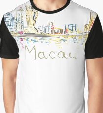 Macao Macao Panorama bei Nacht Grafik T-Shirt