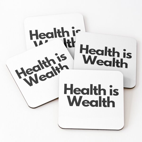 Item preview, Health is Wealth Triathlon Black on White motivation lifestyle designed and sold by Triathlongram.