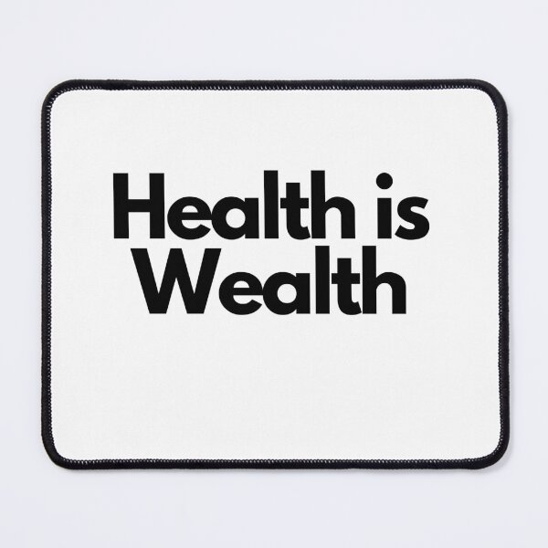 Item preview, Health is Wealth Triathlon Black on White motivation lifestyle designed and sold by Triathlongram.