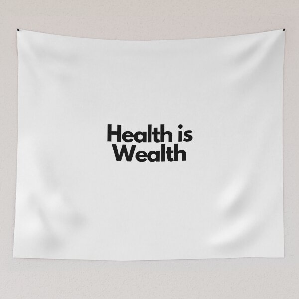 Item preview, Health is Wealth Triathlon Black on White motivation lifestyle designed and sold by Triathlongram.