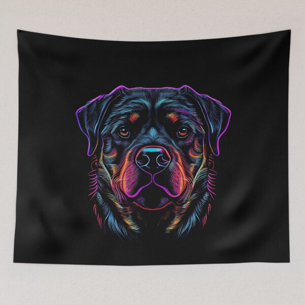 Aperçu de l'œuvre Rottweiler Dog Colorful Paint Splash créée et vendue par rafaeltto.