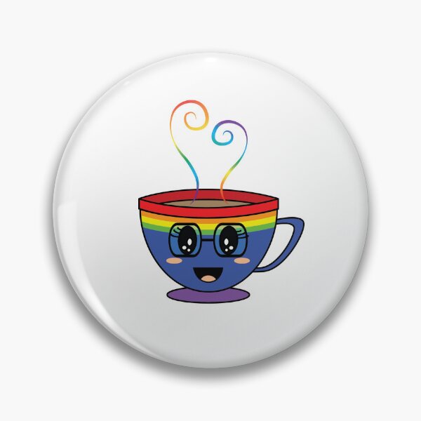 Item preview, Equalitea Rainbow Flag Pride- blue w/ lashes and tall glasses designed and sold by qteapiecastle.