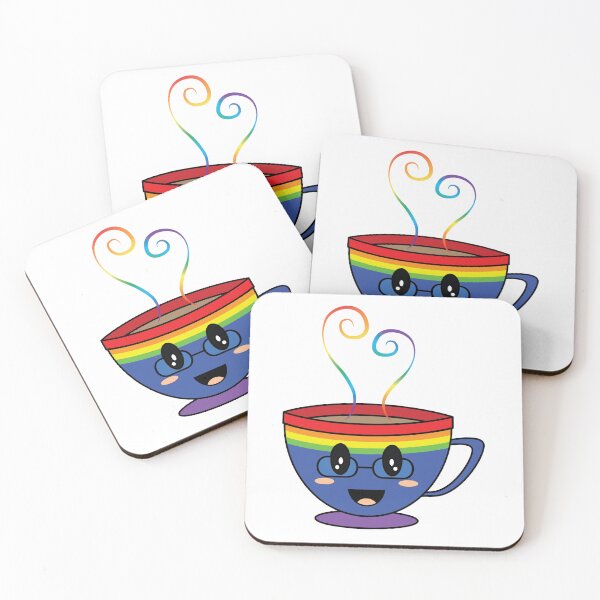 Item preview, Equalitea Rainbow Flag Pride- blue w/ glasses designed and sold by qteapiecastle.