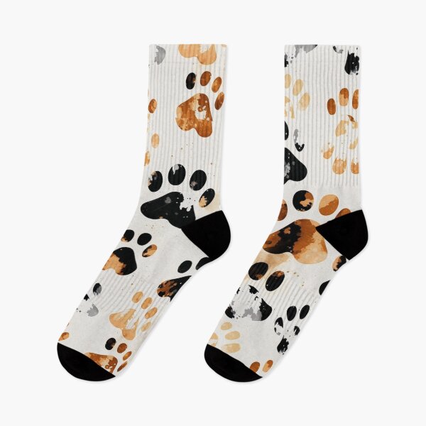Item preview, Artistic Colorful Orange Brown Black Water Color Paw Print Dog Food Water Bowl Design designed and sold by Kplayzz2009.