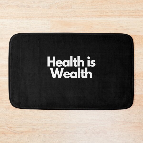 Item preview, Health is Wealth Triathlon White on Black motivation lifestyle designed and sold by Triathlongram.