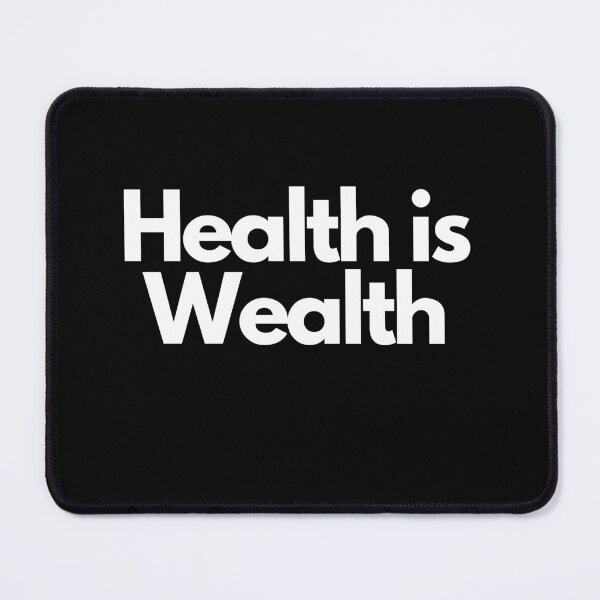 Item preview, Health is Wealth Triathlon White on Black motivation lifestyle designed and sold by Triathlongram.