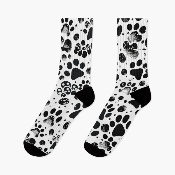 Item preview, Artistic Black and White Paw Print Dog Food Water Bowl Design designed and sold by Kplayzz2009.