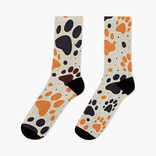 Item preview, Black Orange Paw Print Dog Food Water Bowl Design designed and sold by Kplayzz2009.