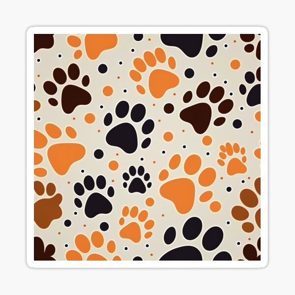 Item preview, Black Orange Paw Print Dog Food Water Bowl Design designed and sold by Kplayzz2009.