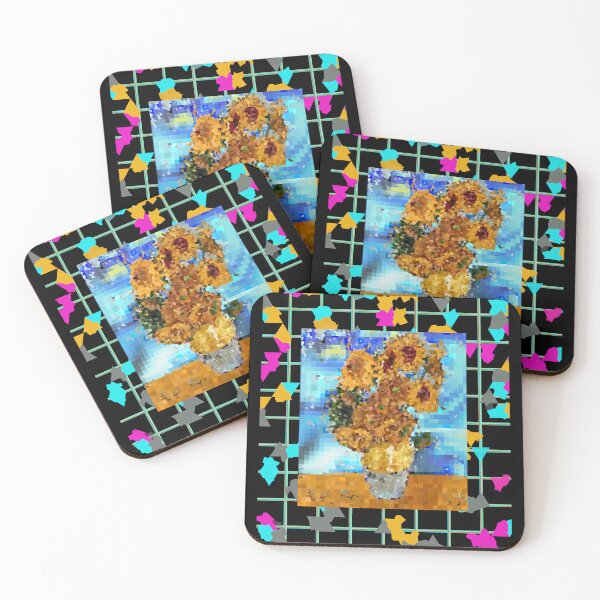 Item preview, Sun Flower Pixel Art 8 bit Vincent Van Gogh Self Portrat Impressionism Art Paints Gift designed and sold by Dodern.