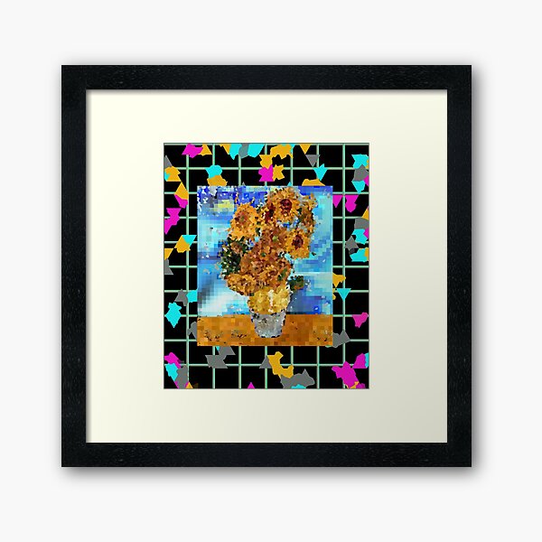 Aperçu de l'œuvre Sun Flower Pixel Art 8 bits Vincent Van Gogh Self Portrat Impressionnisme Art Peintures Cadeau créée et vendue par Dodern.