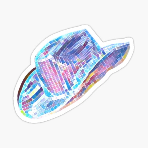 Urban Chic Galaxy Explorer Pixelated Artistic Cowboy Hat (Disco Beyoncé Renaissance Inspired Vibes!) Sticker