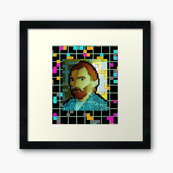 Aperçu de l'œuvre Pixel Art 8 bits Vincent Van Gogh Autoportrait Impressionnisme Art Peintures Cadeau créée et vendue par Dodern.