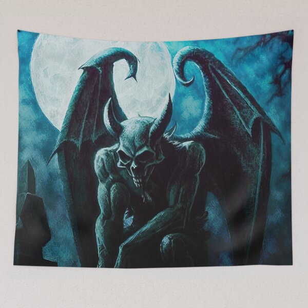 Item preview, Gargoyle in Full-moon Cemetery designed and sold by Critical Meltdown.