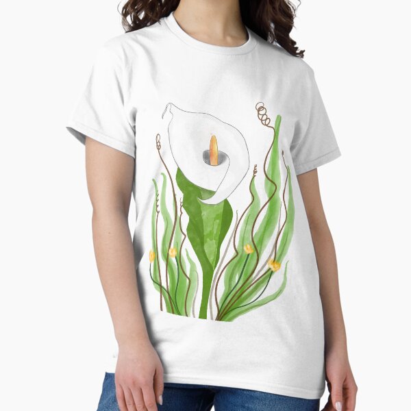 Item preview, White calla flower with decorative twigs bouquets in watercolor designed and sold by AnabellaCor94.