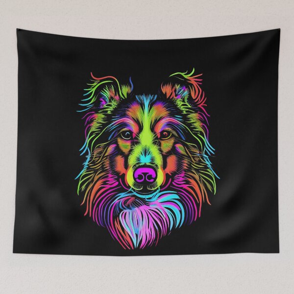 Item preview, Shetland Sheep Dog Colorful Paint Splash designed and sold by rafaeltto.