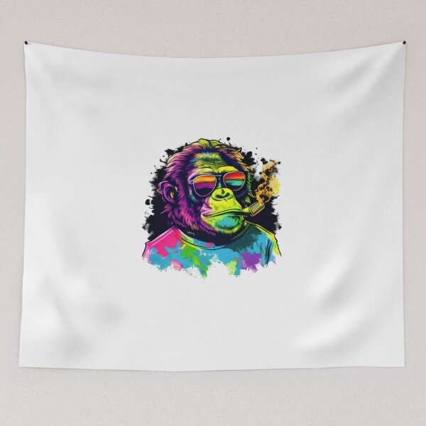 Item preview, Cheerful Monkey with Sunglasses smoking designed and sold by Platanus22.