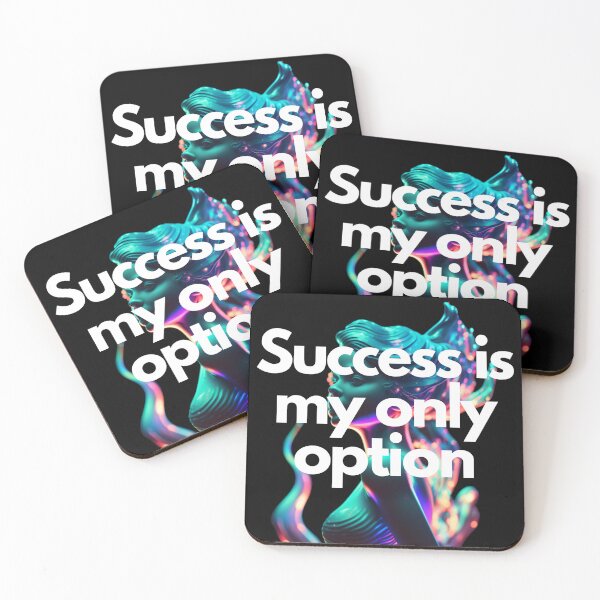 Item preview, Success is my only option White on Black entrepreneur minimalist glow stick lighting designed and sold by EmprendeHoy.