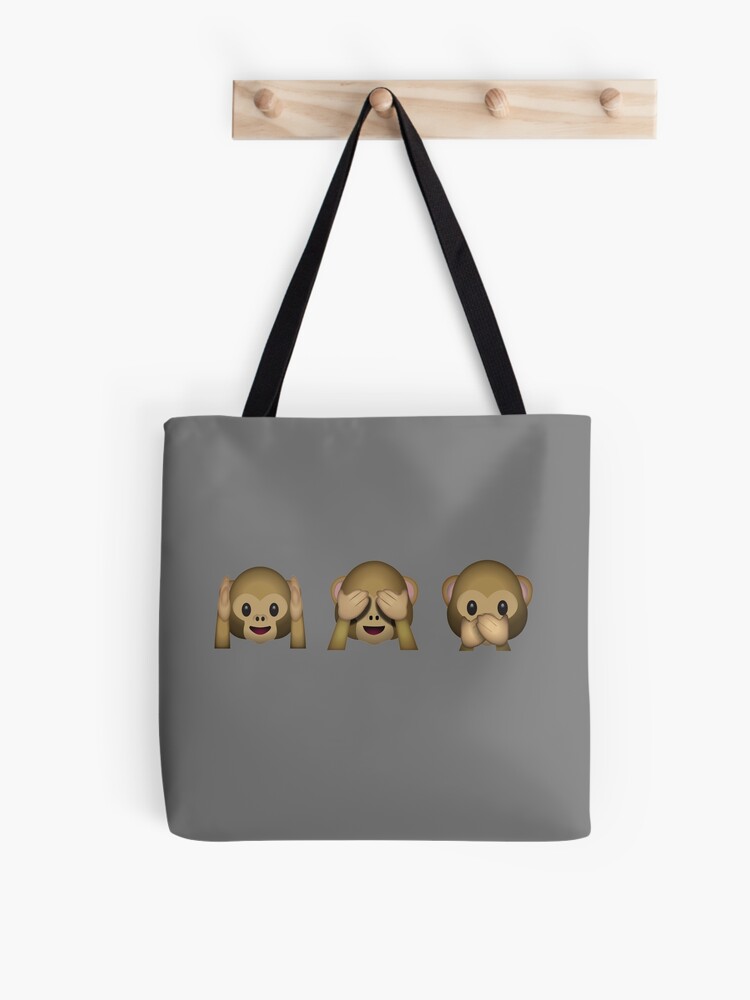 Three Wise Monkeys of Nippon Emoji - See no Evil, Hear No Evil, Speak No  Evil | Tote Bag