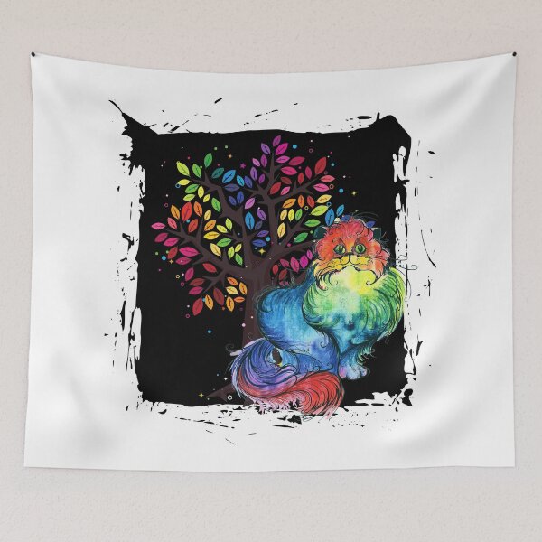 Item preview, Rainbow cat and tree of life designed and sold by courtney petersen.