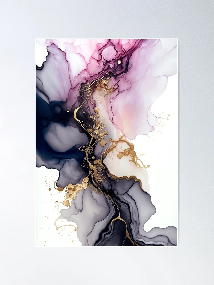 Stormy Wine Hues - Abstract Alcohol Ink Art Poster for Sale by