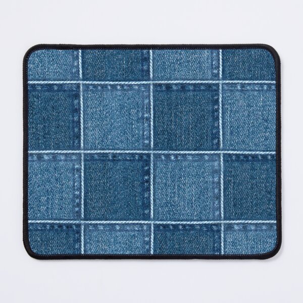 Item preview, Jeans patchwork fashion background. Denim blue grunge textured seamless pattern designed and sold by olgersart.