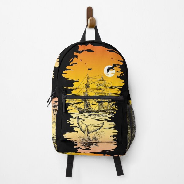 Item preview, Pirate ship and whale in the setting sun designed and sold by courtney petersen.