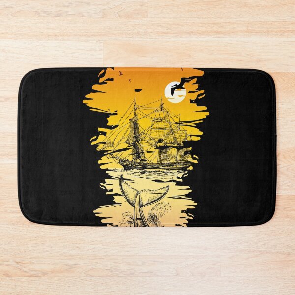 Item preview, Pirate ship and whale in the setting sun designed and sold by courtney petersen.