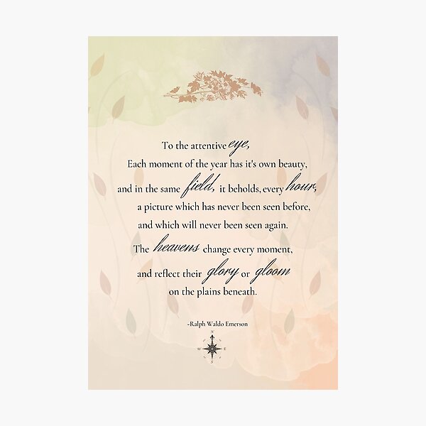 Item preview, Emerson illustrated quote about the seasons designed and sold by Artorioum.